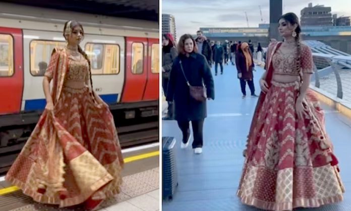 Indian brides travel by Metro in London