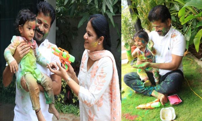 CM Revanth Reddy Holi celebrations with grandson