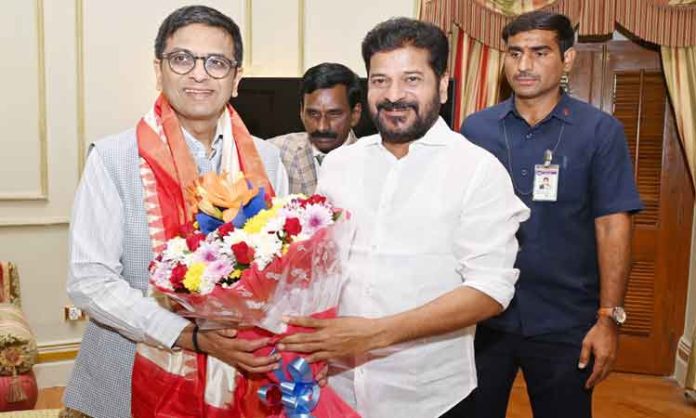 CM Revanth Reddy met Chief Justice of India DY Chandrachud