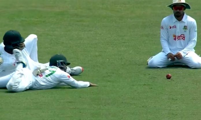 Bangladesh fielders make mockery of slip catch against Sri Lanka