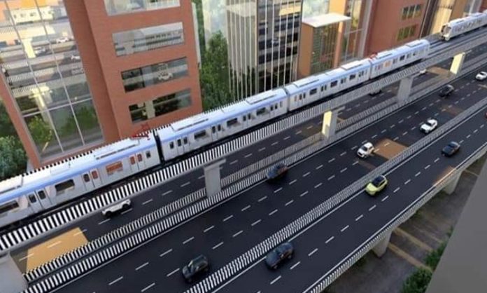 Elevated corridor stone laying today