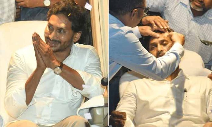 Stone attack on AP CM Jagan