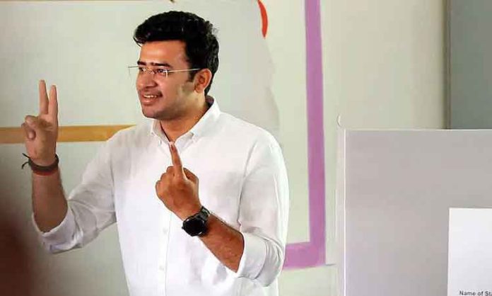 EC books BJP’s Tejasvi Surya for soliciting votes using religion