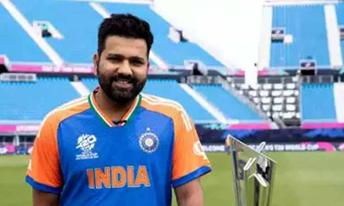 Captain Rohit Sharma at the New York Cricket Stadium