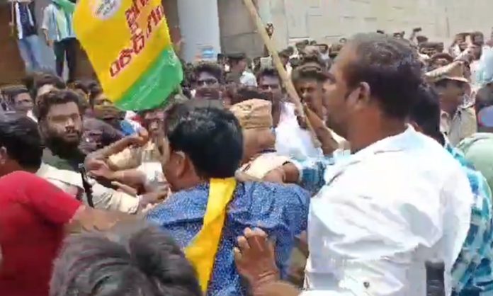 Tension in Gannavaram Mandal In AP