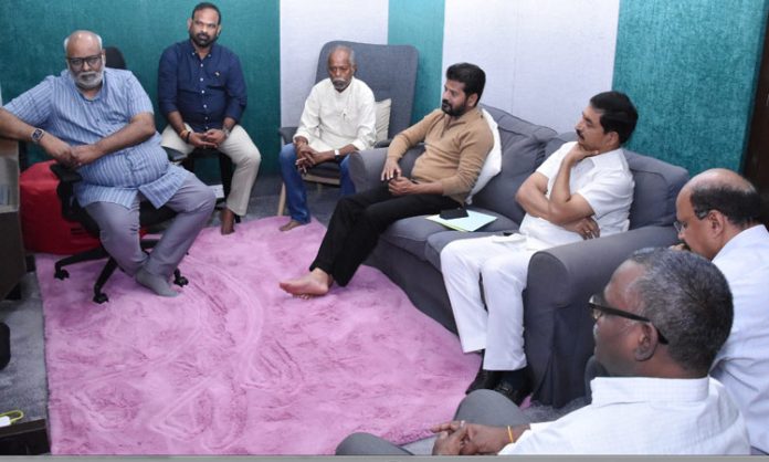 Keeravani and Prajakavi Andeshree met CM Revanth Reddy