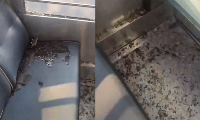 attacked on RTC bus and broke windows