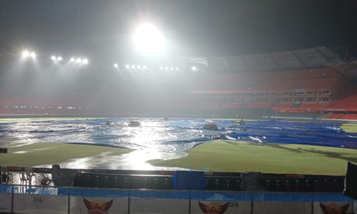 Heavy rain in Uppal stadium