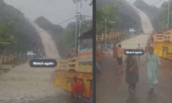Flooded increased in water falls