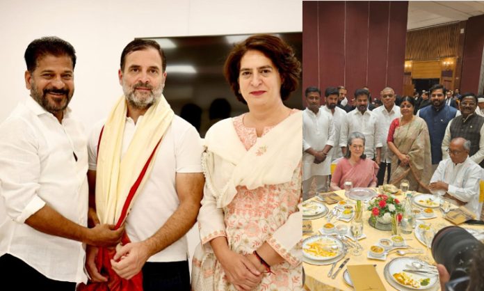 Revanth meets Rahul and sonia gandhi