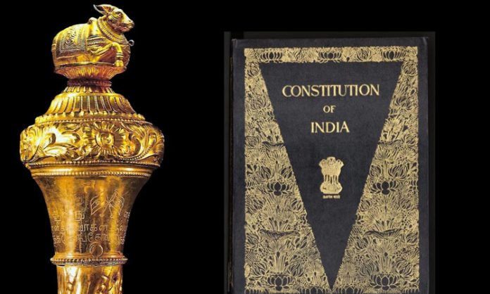 Replace Sengol with Constitution Copy: SP