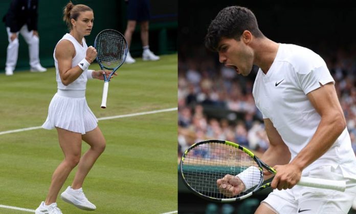 Carlos Alcaraz at the Wimbledon Open Grand Slam tennis tournament