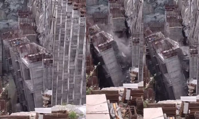 Retaining wall Collapsed at Nagarjuna Sagar