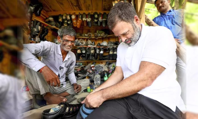 Rahul Gandhi stitched sandals cost Rs.10 lakh