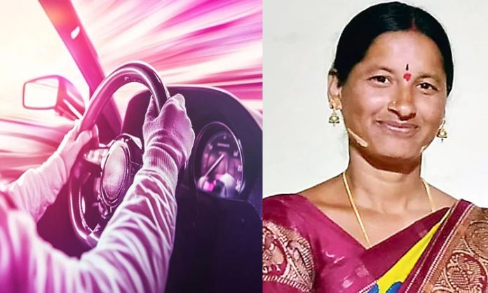 Bride driving car in Marriage function