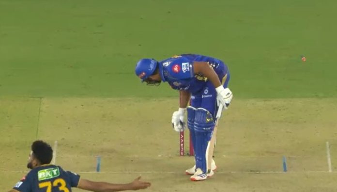 Rohith sharma out in MI vs GT