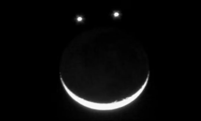 Smiley face in sky