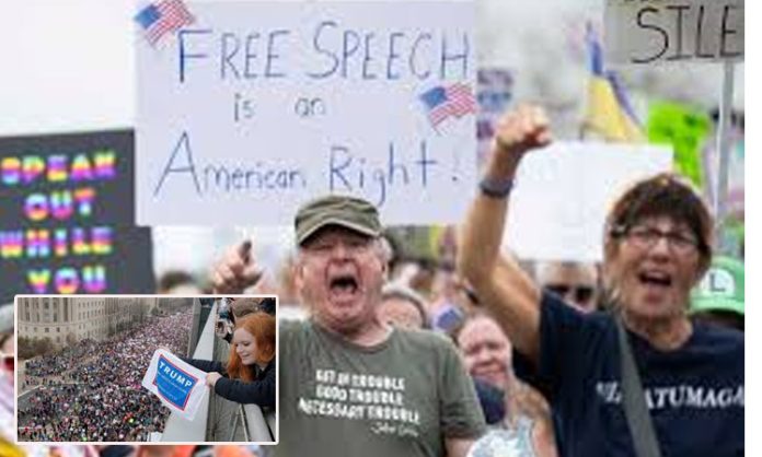 Americans protest against Trump