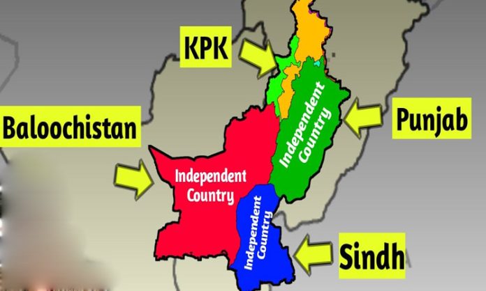 pakistan divided into 4 parts