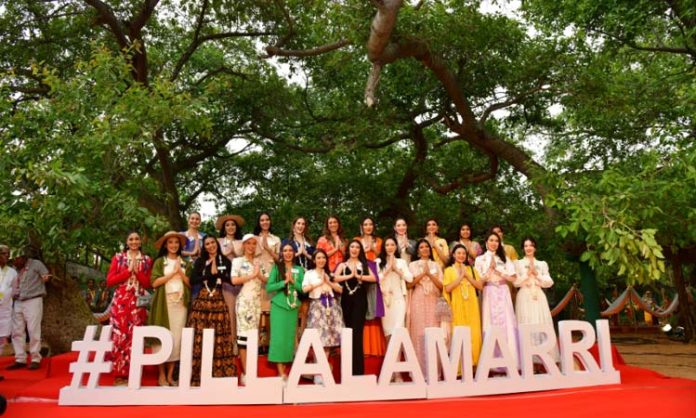 Miss world ladies visit pillala marri