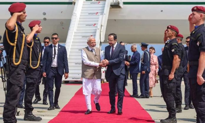 Prime Minister Modi arrives in Cyprus