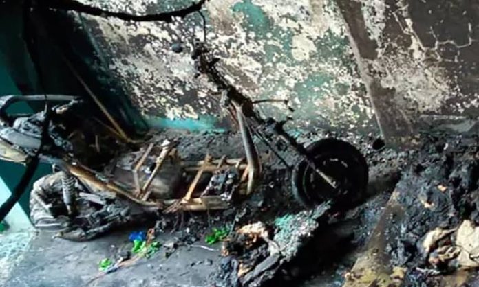 Electric scooter explodes
