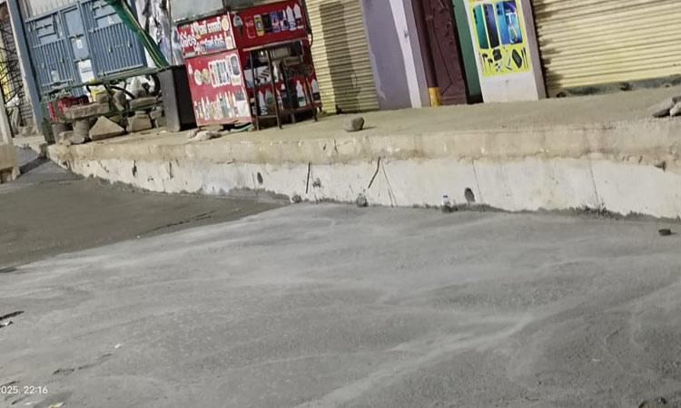 Road expansion work at Mothkur Municipal