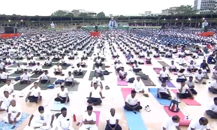International Yoga Day at LB Stadium