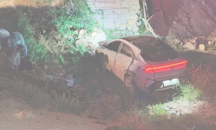 car fell into river