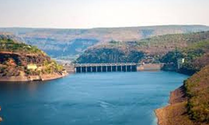 Heavy flooding in Srisailam reservoir