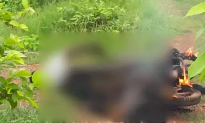 two-wheeler electric wires tripped fire