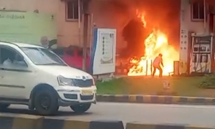 Two bikes completely destroyed fire