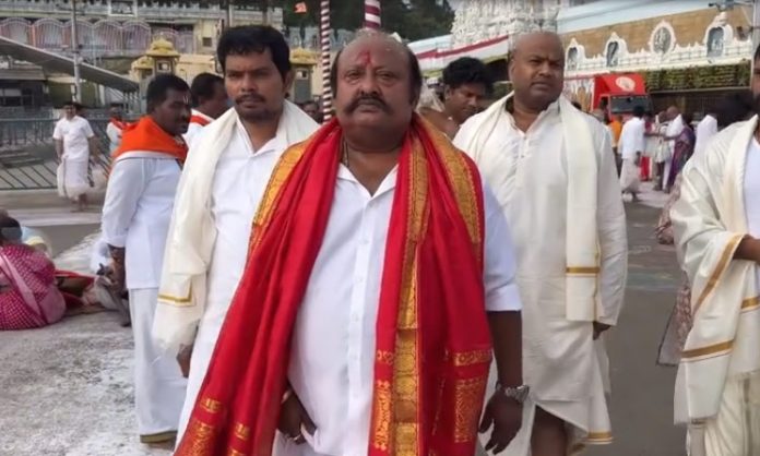 Gangula kamalakar visit tirumala