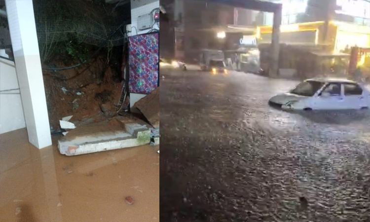 Wall collapsed in Manikonda
