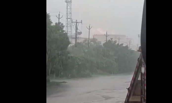 Lightning strikes petrol filter tank