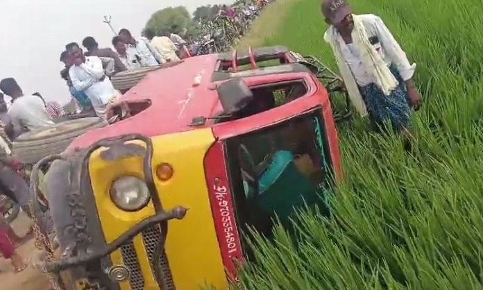 School van overturns in Gadwal
