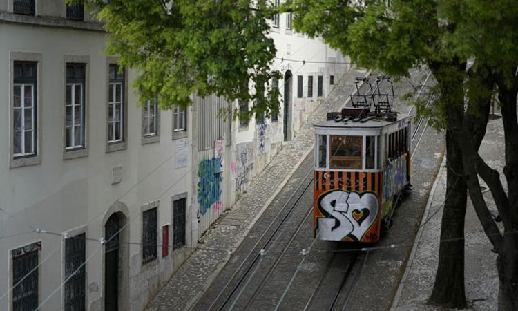 Famed streetcar in Lisbon